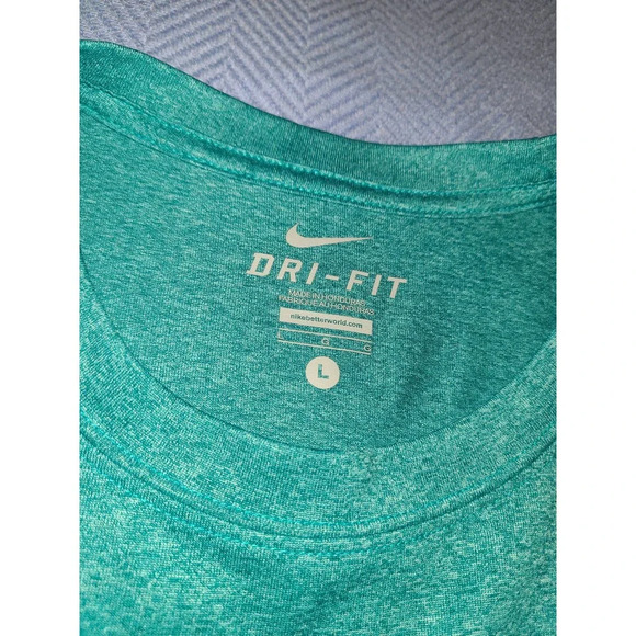 Nike Dri-Fit Pullover T-Shirt Men's Size Large Green Short Sleeve Crew Neck (N) - Picture 2 of 3